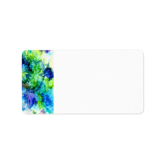 アート抽象芸術、スプラッシュなブルースユニーク ラベル (正面)