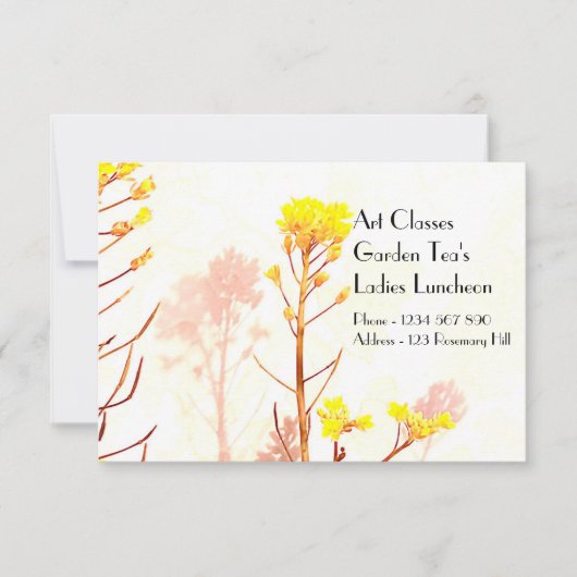 アート教室 レディースランチ ガーデンティーパーティ 招待状 (正面)