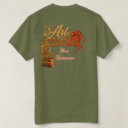 アート教師のオリジナルTシャツ Tシャツ (デザイン裏面)
