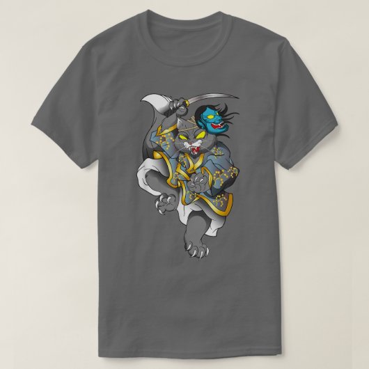 アート日本のキャットサムライオペラマスク(2) Tシャツ (デザイン正面)