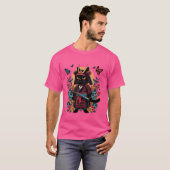 アート日本のサムライ忍者黒猫の戦士 Tシャツ (正面フル)