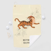 アート日本のタイガーとさくらんぼの花 ゴルフタオル (インサイチュ)