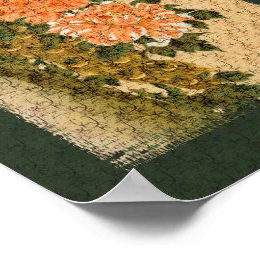 アート日本のピーコック花ポスター ポスター (角)