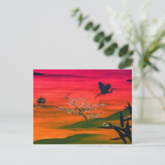 アート日本の夕日 ポストカード (スタンド正面)