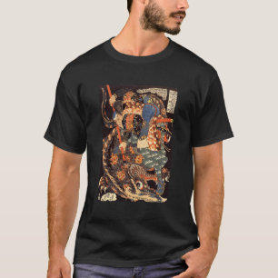 アート日本の木版宮本武蔵サムライ義 Tシャツ
