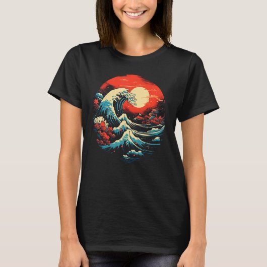 アート日本の海波津波Kanagawa Japan Gif Tシャツ (正面)