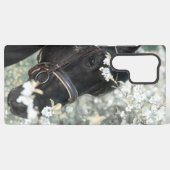 アート春クロップアップポートレートの黒馬 SAMSUNG GALAXYケース (裏面横)