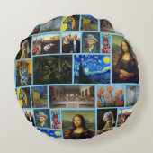 アート最高傑作、青 ラウンドクッション (裏面)