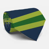 アート横モダン線ストライプ青（緑） ネクタイ (ロール)