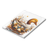 アート池をシルエットにしたアヒル ノートパッド (回転)