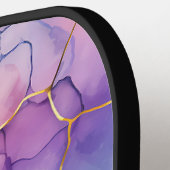 アート淡い色のレインボー・アルコモノグラムのール ピックルボールラケット (左詳細)