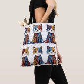 アート猫好きトート トートバッグ (クローズアップ)