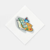 アート用品ウォーターカラーパレットとペイントブラシ スタンダードランチョンナプキン (角)