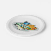 アート用品ウォーターカラーパレットとペイントブラシ ペーパープレート (アングル)