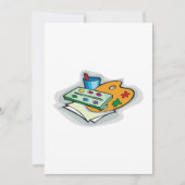 アート用品ウォーターカラーパレットとペイントブラシ 招待状 (正面)