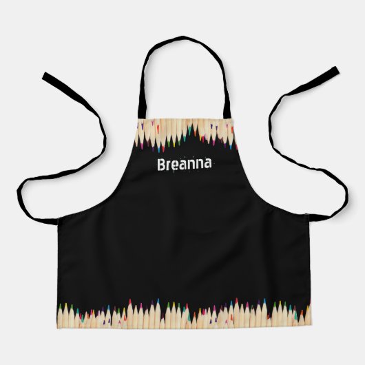 アート用品カラーペンシルパーソナライズされたキッズ エプロン (正面)