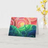 アート空白のグリーティングカード、オリジナルアートつながり カード (黄色い花)