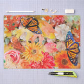 アート紅葉&宝物と蝶（昆虫）オオカバマダラ、モナーク 薄葉紙 (クラフト)