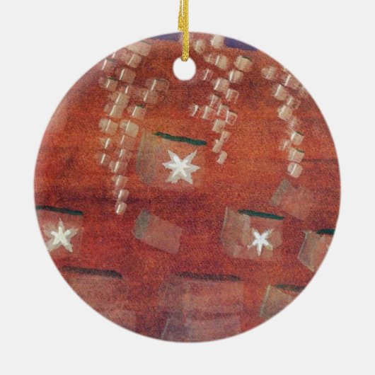 アート素晴らしの絵画冬 セラミックオーナメント (裏面)