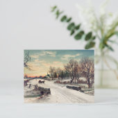 アート素晴らしの聖降誕祭絵画朝の朝 ポストカード (スタンド正面)