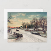 アート素晴らしの聖降誕祭絵画朝の朝 ポストカード (正面/裏面)