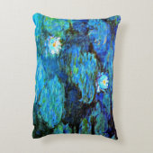 アート素晴らしの青い絵画睡蓮 アクセントクッション (裏面(縦))