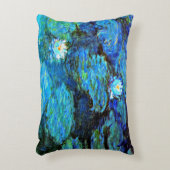 アート素晴らしの青い絵画睡蓮 アクセントクッション (正面(垂直))