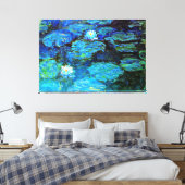 アート素晴らしの青い絵画睡蓮 キャンバスプリント (インサイチュ (寝室))