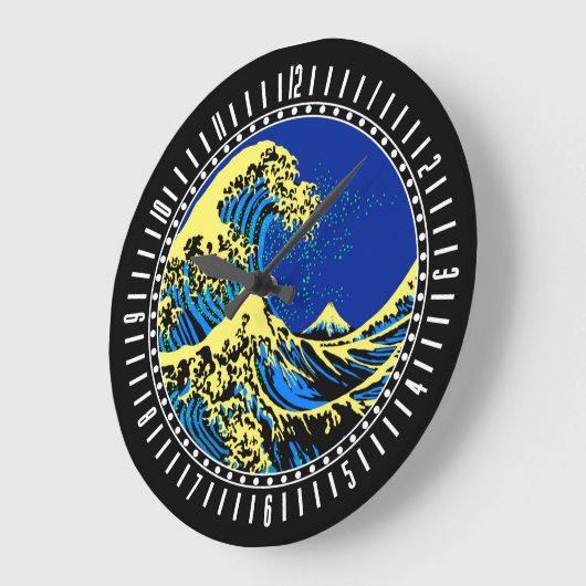 アート素晴らしスタイルの北斎ポップ・アートの波の文字盤 ラージ壁時計 (傾斜)