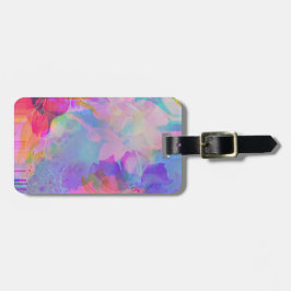 アート紫フローラ ラゲッジタグ