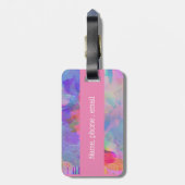 アート紫フローラ ラゲッジタグ (裏面縦)