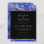 アート結婚のブラックブルー セーブザデート (正面/裏面)