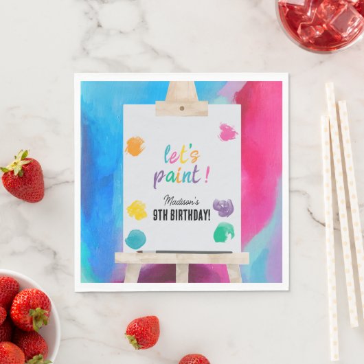 アート絵を描のアーティス絵を描誕生日テーマ スタンダードランチョンナプキン (インサイチュ)