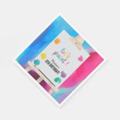 アート絵を描のアーティス絵を描誕生日テーマ スタンダードランチョンナプキン (角)