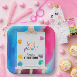 アート絵を描のアーティス絵を描誕生日テーマ ペーパープレート