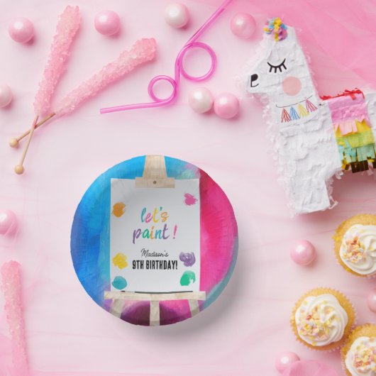アート絵を描のアーティス絵を描誕生日テーマ ペーパーボウル (パーティー)