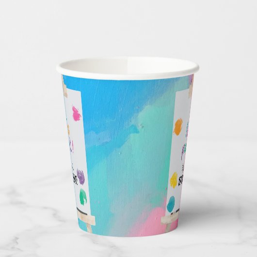 アート絵を描のアーティス絵を描誕生日テーマ 紙コップ (左)