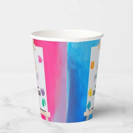 アート絵を描のアーティス絵を描誕生日テーマ 紙コップ (右)