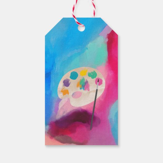 アート絵を描のクラフトアーティストの絵を描誕生日に感謝 ギフトタグ (裏面)