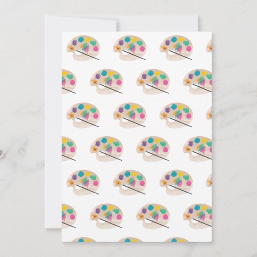 アート絵を描のクラフトアーティスト絵を描の誕生日テーマ サンキューカード (裏面)