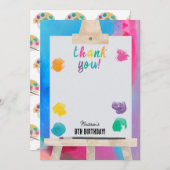 アート絵を描のクラフトアーティスト絵を描の誕生日テーマ サンキューカード (正面/裏面)