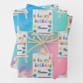 アート絵を描のクラフトアーティスト絵を描の誕生日テーマ ラッピングペーパーシート (インサイチュ)