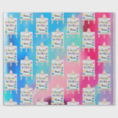 アート絵を描のクラフトアーティスト絵を描の誕生日テーマ ラッピングペーパー (フラット)