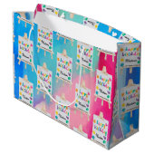 アート絵を描のクラフトアーティスト絵を描の誕生日テーマ ラージペーパーバッグ (裏面アングル)