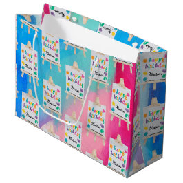 アート絵を描のクラフトアーティスト絵を描の誕生日テーマ ラージペーパーバッグ