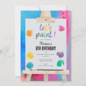 アート絵を描のクラフトアーティスト絵を描の誕生日テーマ 招待状 (正面)