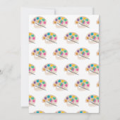 アート絵を描のクラフトアーティスト絵を描の誕生日テーマ 招待状 (裏面)