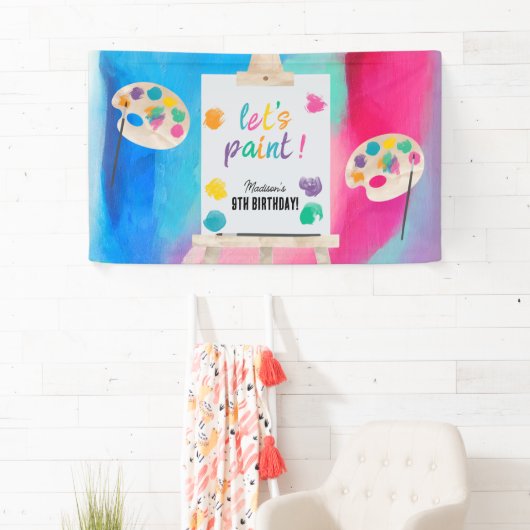 アート絵を描のクラフトアーティスト絵を描の誕生日テーマ 横断幕 (インサイチュ)