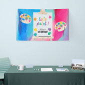 アート絵を描のクラフトアーティスト絵を描の誕生日テーマ 横断幕 (トレードショー)