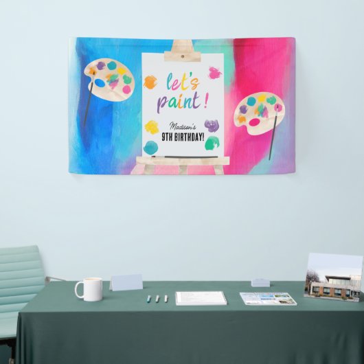 アート絵を描のクラフトアーティスト絵を描の誕生日テーマ 横断幕 (トレードショー)